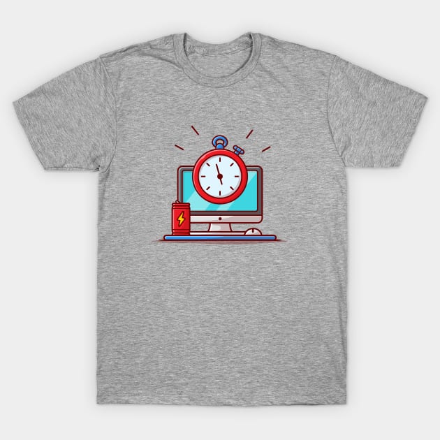 Time Work Cartoon Vector Icon Illustration T-Shirt by Catalyst Labs